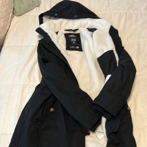 Hollister winter jacket with hood- worn twice